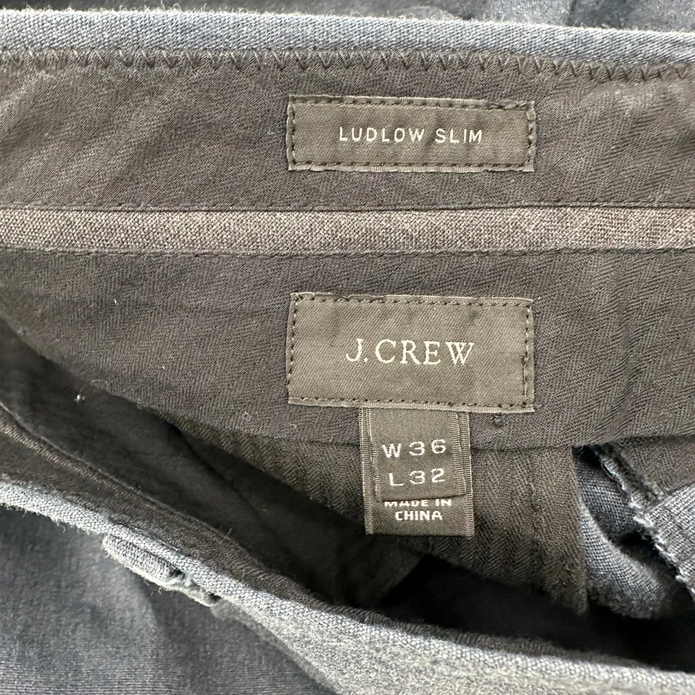 J. Crew‎ Ludlow Slim Fit Dress Pants Mens W36 L32 Navy Blue Cotton Blend